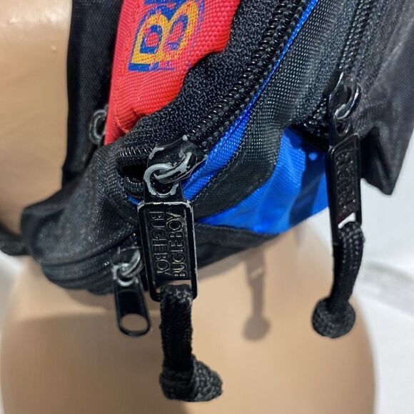 Vintage Y2K Bugle Boy Fan Pack Clip on bag Neon Colors 5 pockets Retro - Picture 5 of 11
